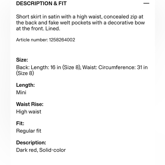 H&M red skirt - Picture 3 of 4